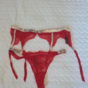 Victoria's Secret Red Lace Panty Set